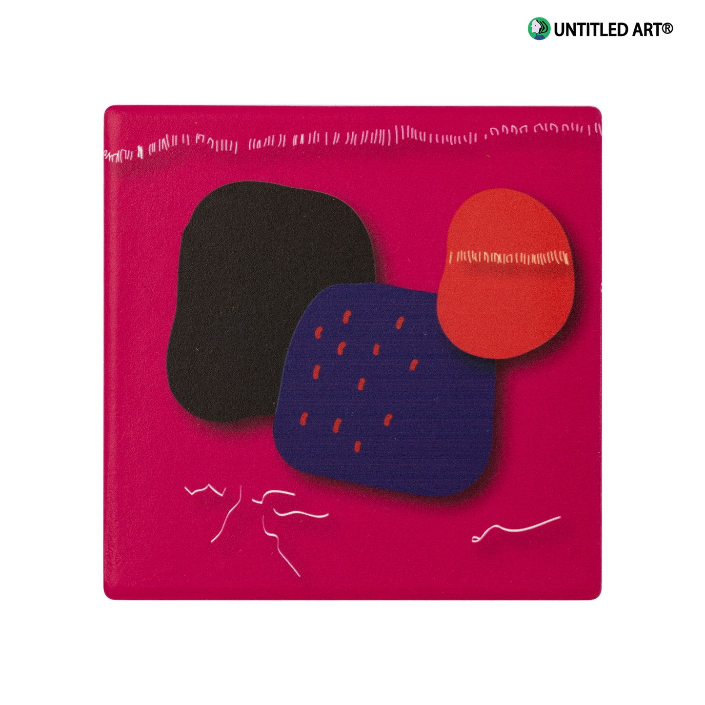 Original abstract painting ceramic coaster household thickening insulation pad office tea coaster dining table mat