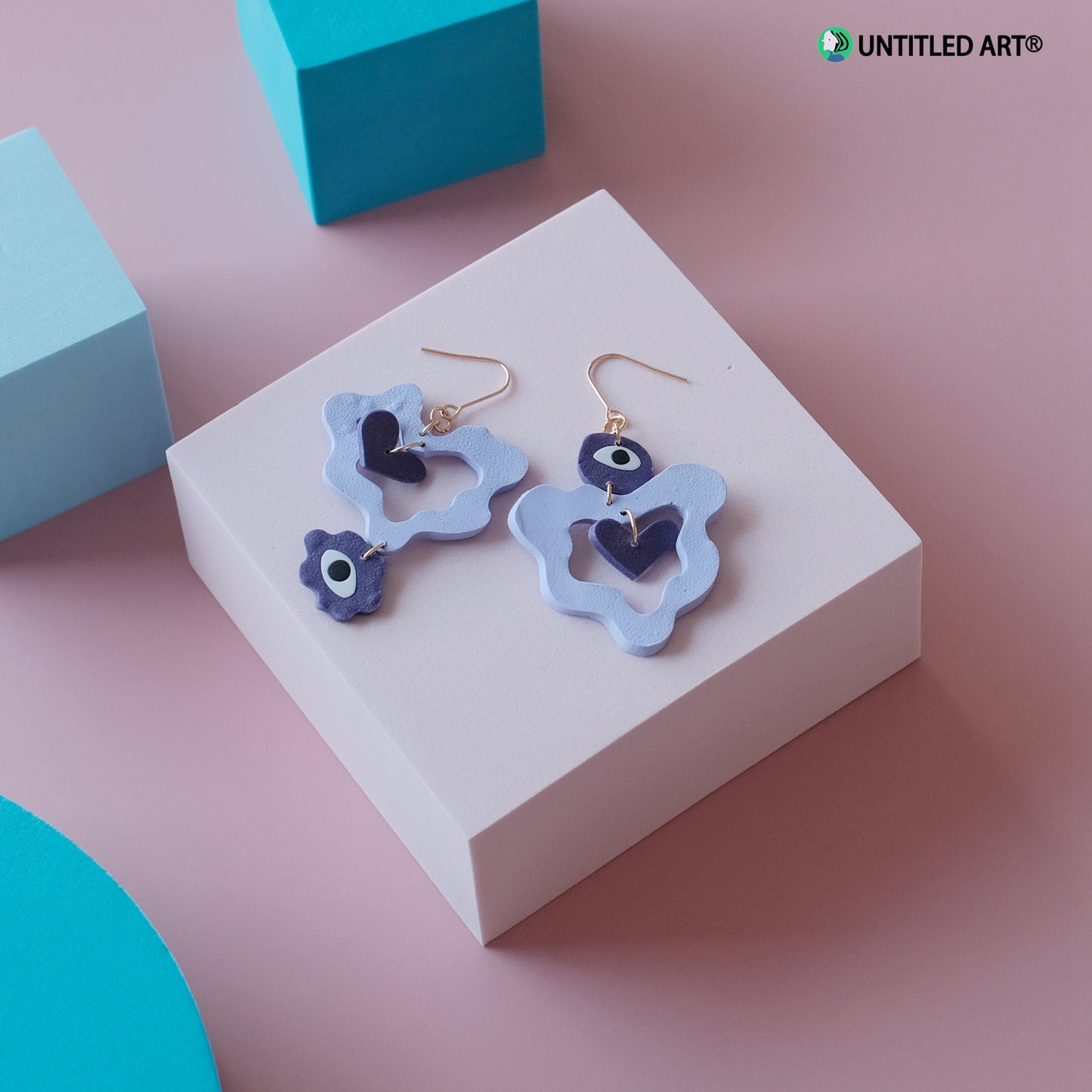 Heart-warming handmade abstract art earrings, cool, romantic and fashionable all-match earrings and earrings