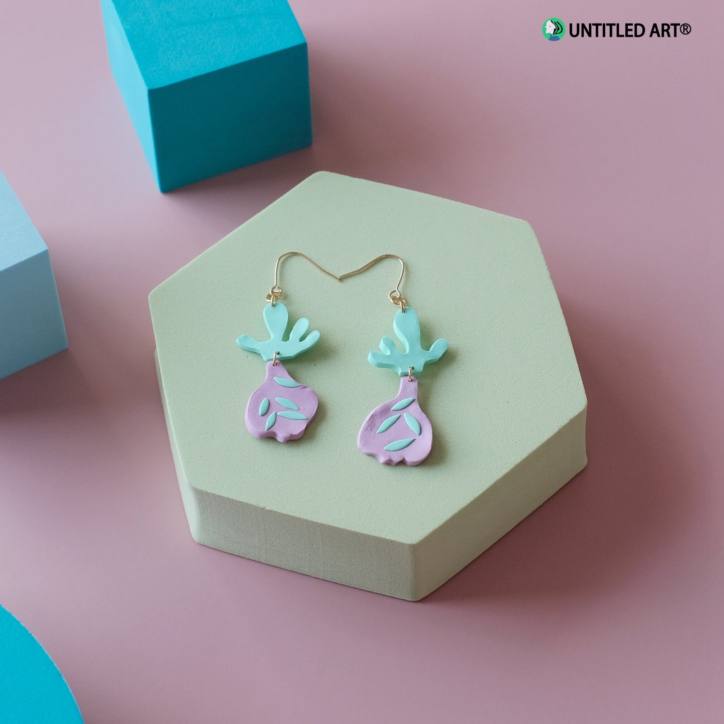 Fruit series Handmade derivative earrings Cool and cute summer earrings ear clips Purple dragon fruit