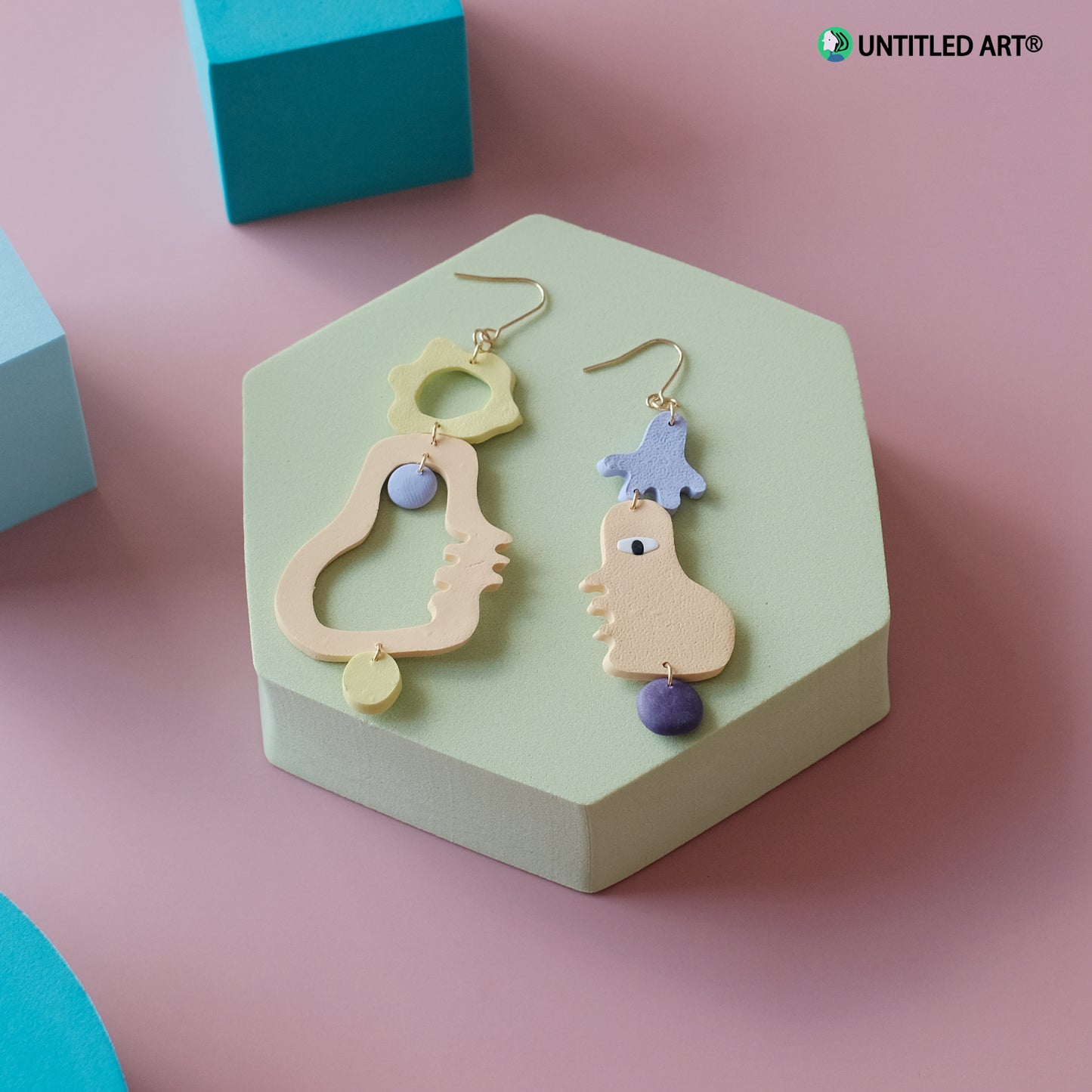 Abstract face series handmade art earrings cool simple exaggerated earrings ear clips