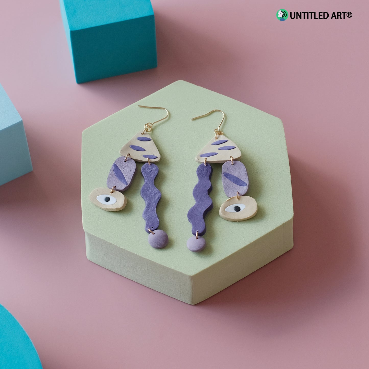 Geometric abstract face earrings original design ear clips niche fashion exaggerated earrings High-fashion