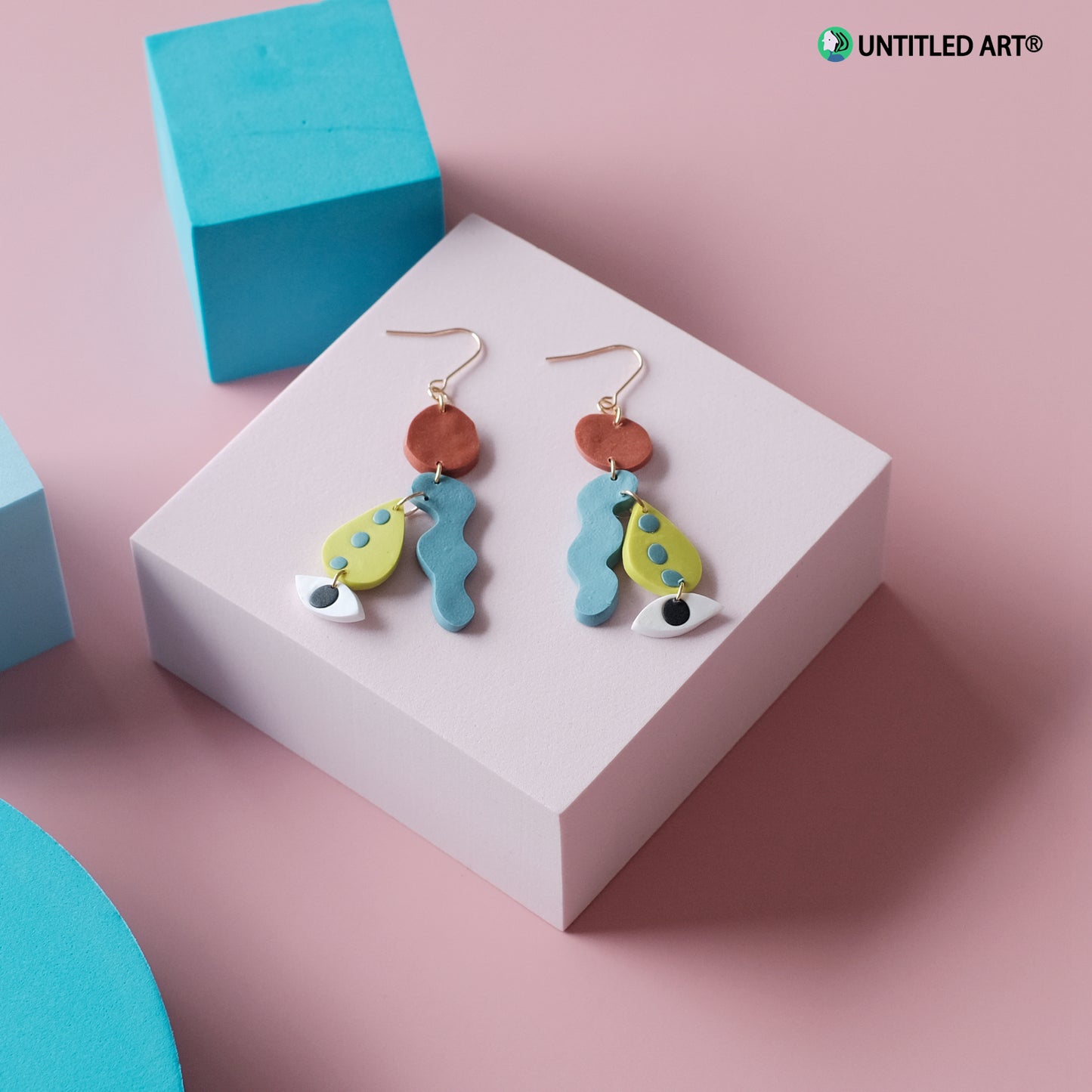 Geometric abstract face earrings original design niche fashion ear clips high-end trendy cool earrings