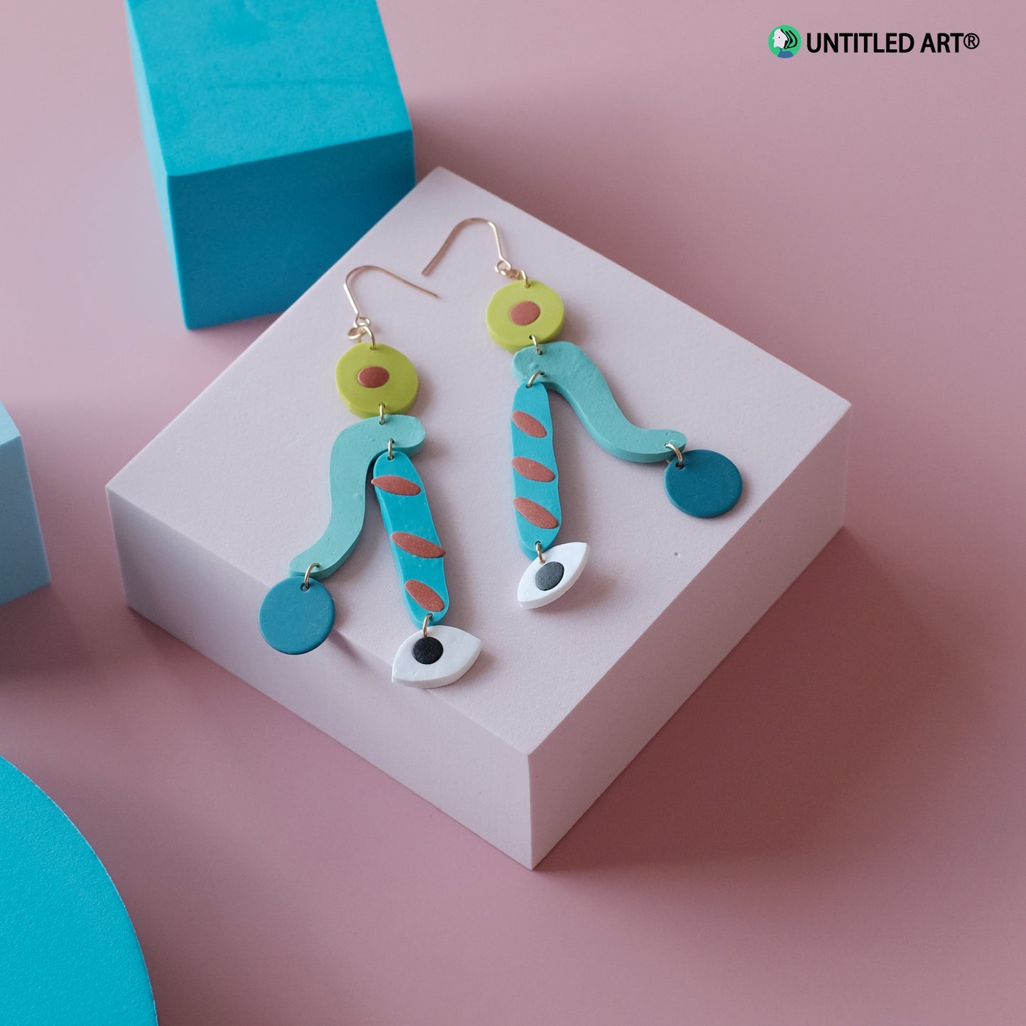 Geometric eye earrings Original design niche fashion ear clips 2021 trendy art earrings