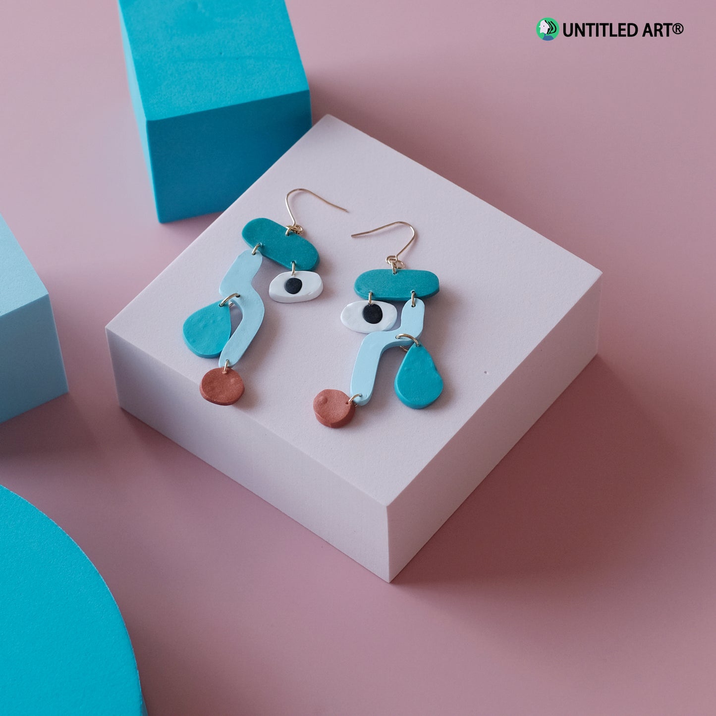 Geometric abstract face original design niche simple fashion earrings handmade earrings ear clips