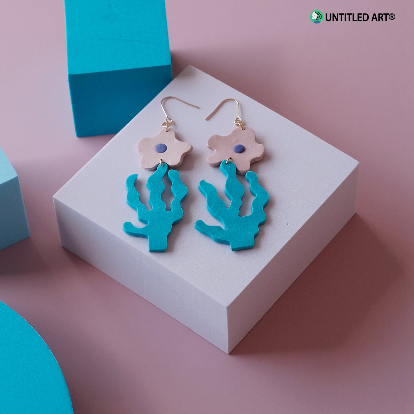Abstract flower seaweed handmade derivative earrings cool summer simple fashion exaggerated earrings ear clips