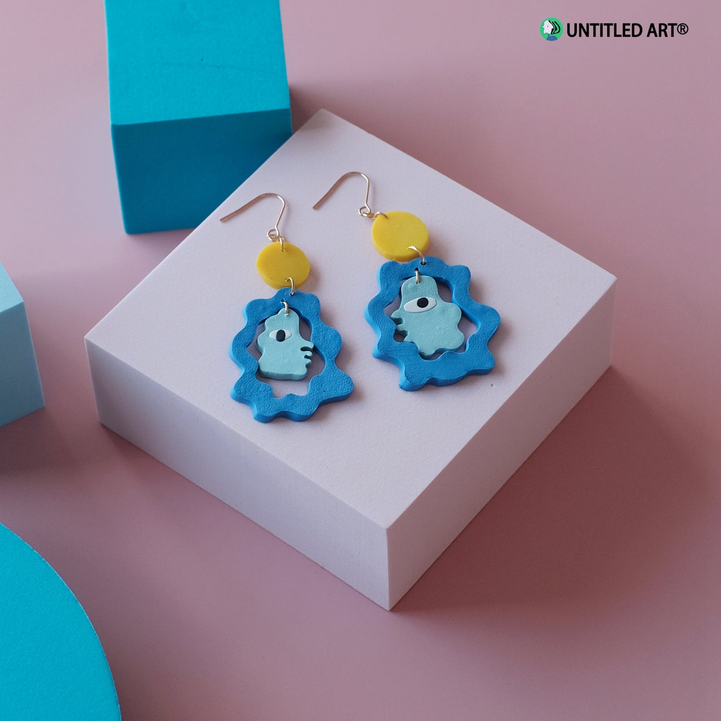 Abstract face series handmade art earrings cool simple exaggerated fashion earrings ear clips