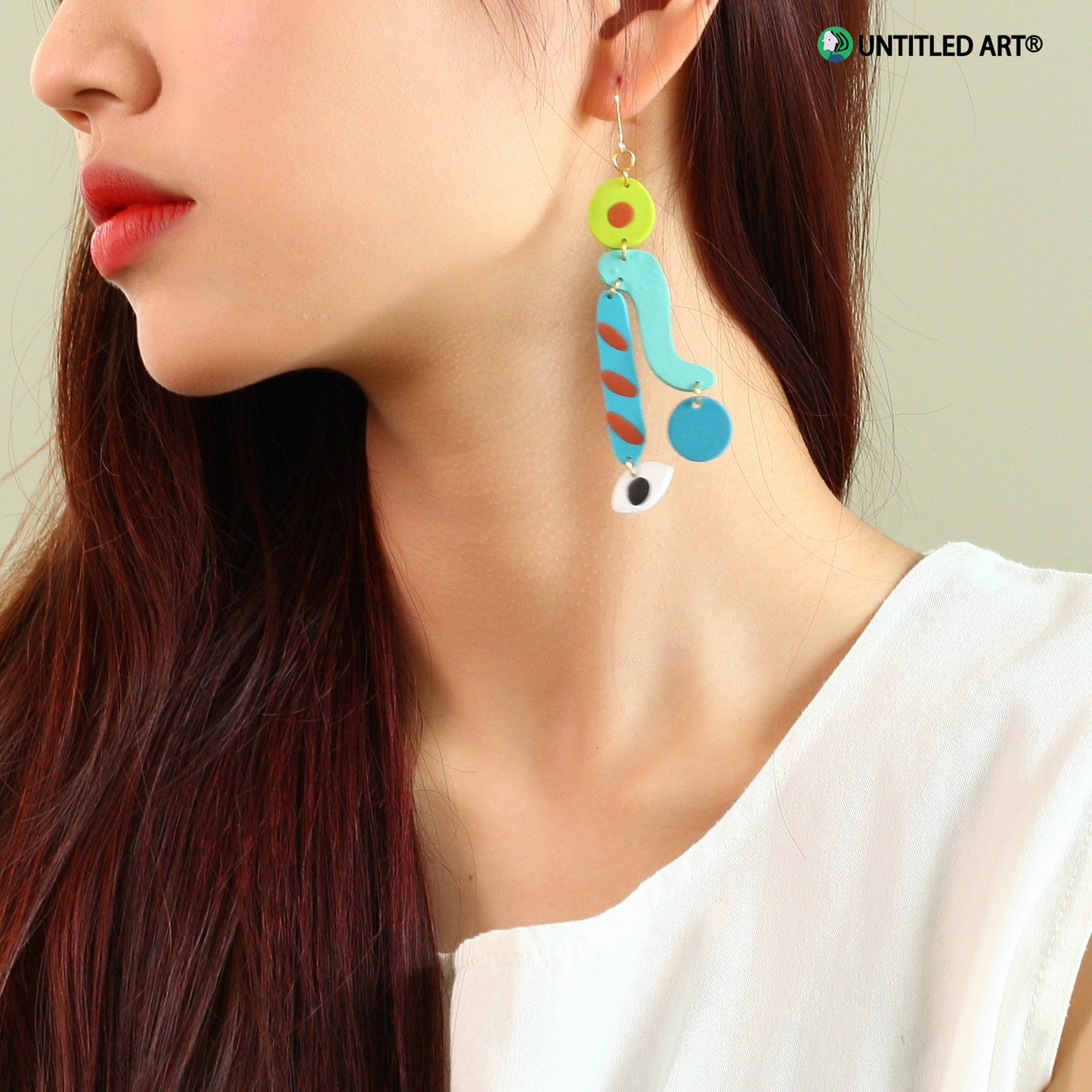 Geometric eye earrings Original design niche fashion ear clips 2021 trendy art earrings