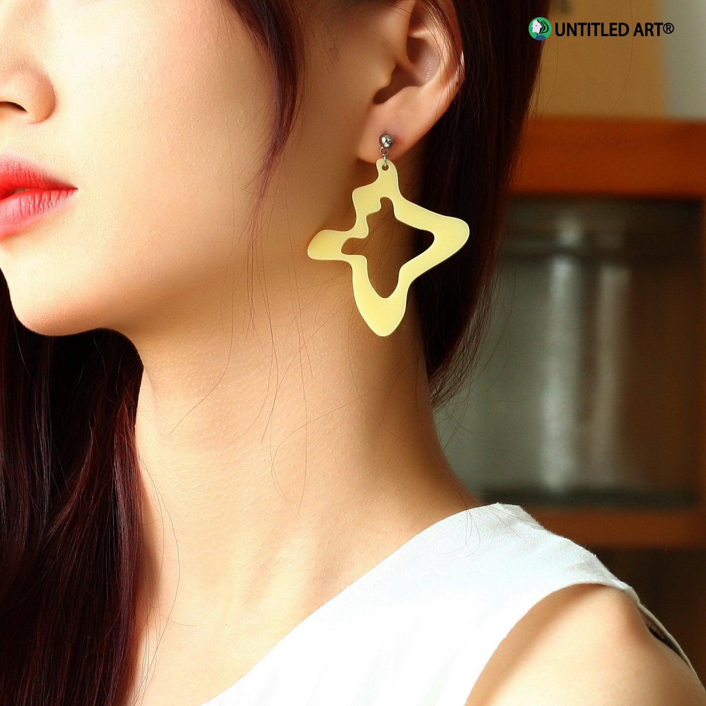 Geometric abstract prism Art derived series earrings Cool romantic exaggerated earrings ear clips