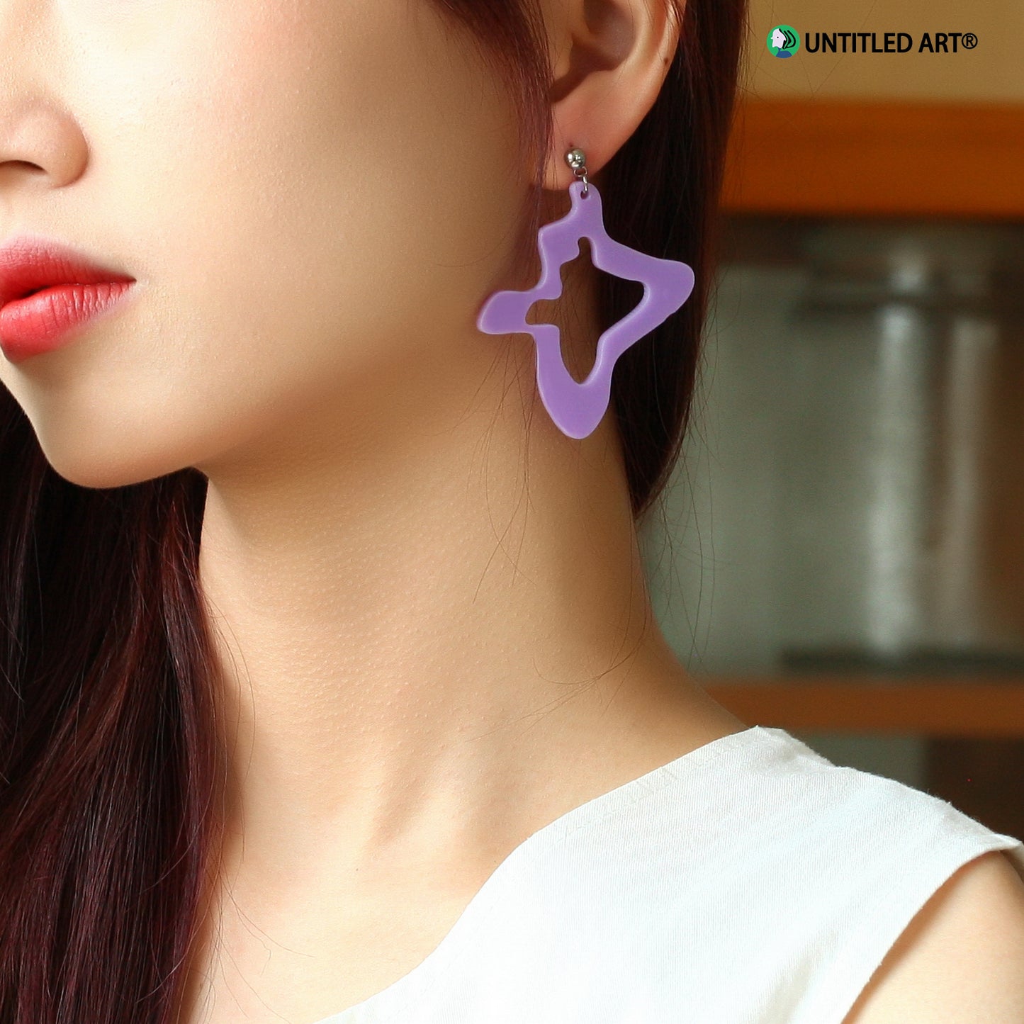 Geometric abstract prism Art derived series earrings Cool romantic exaggerated earrings ear clips
