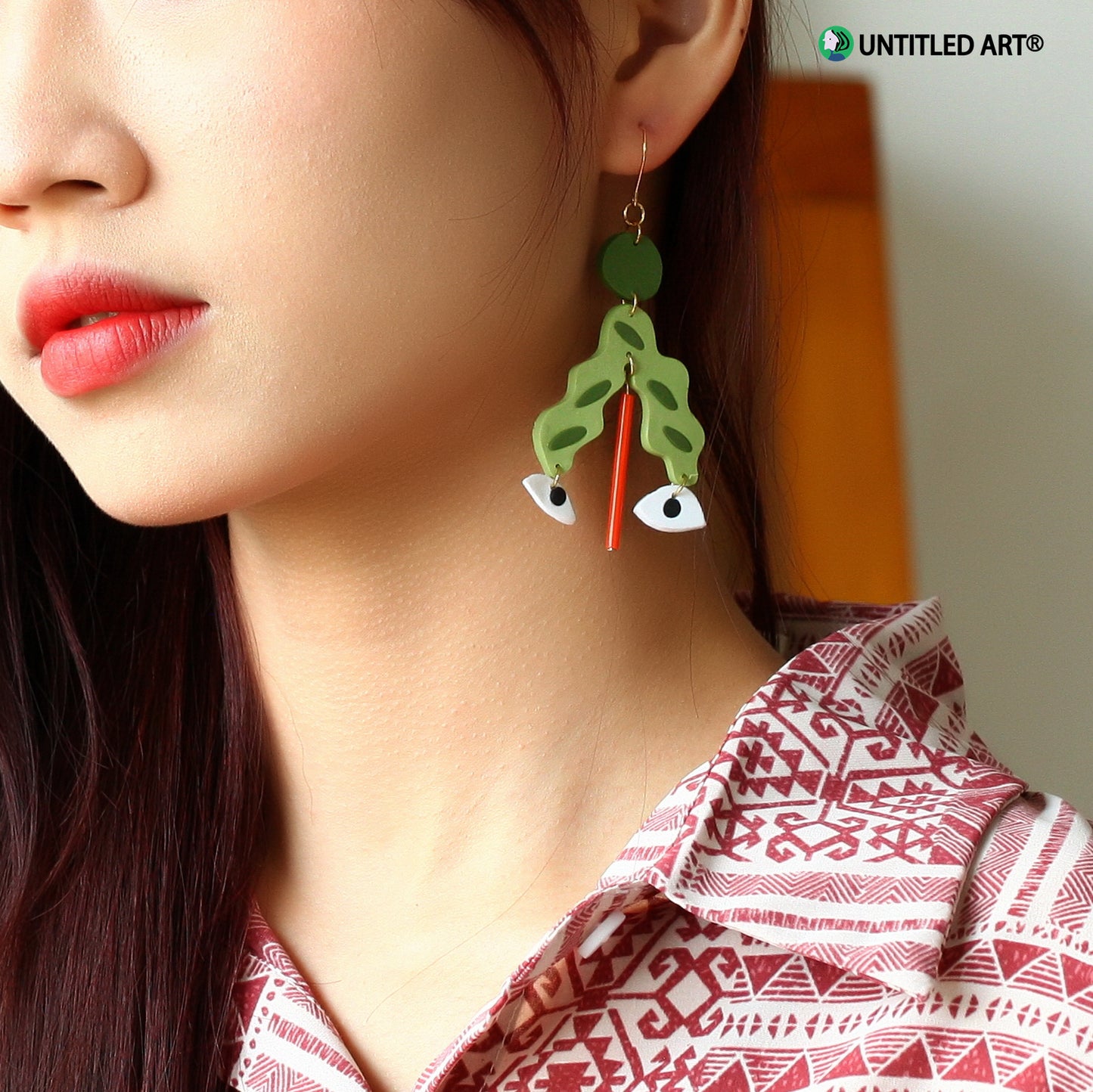 Geometric face earrings original design art ear clips niche fashion high-end trendy cool earrings