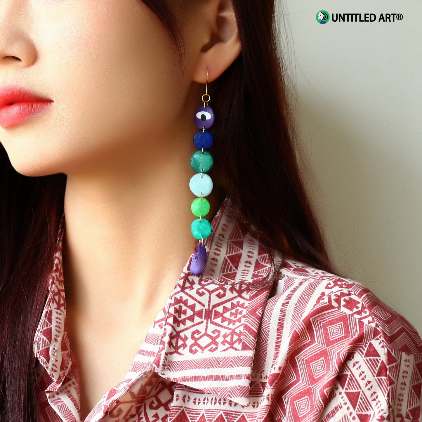 Peas eye earrings original design niche fashion 2021 new trendy art earrings, Chain earrings, Fish hooks earwires