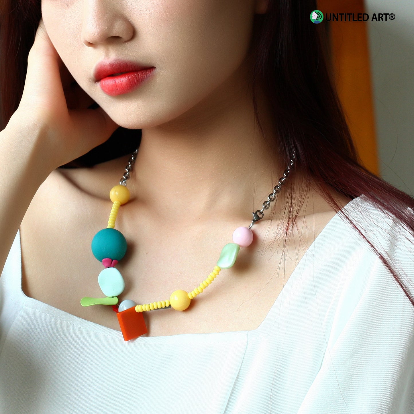 Candy Sweetheart Series Colorful Handmade Irregular Beaded Necklace