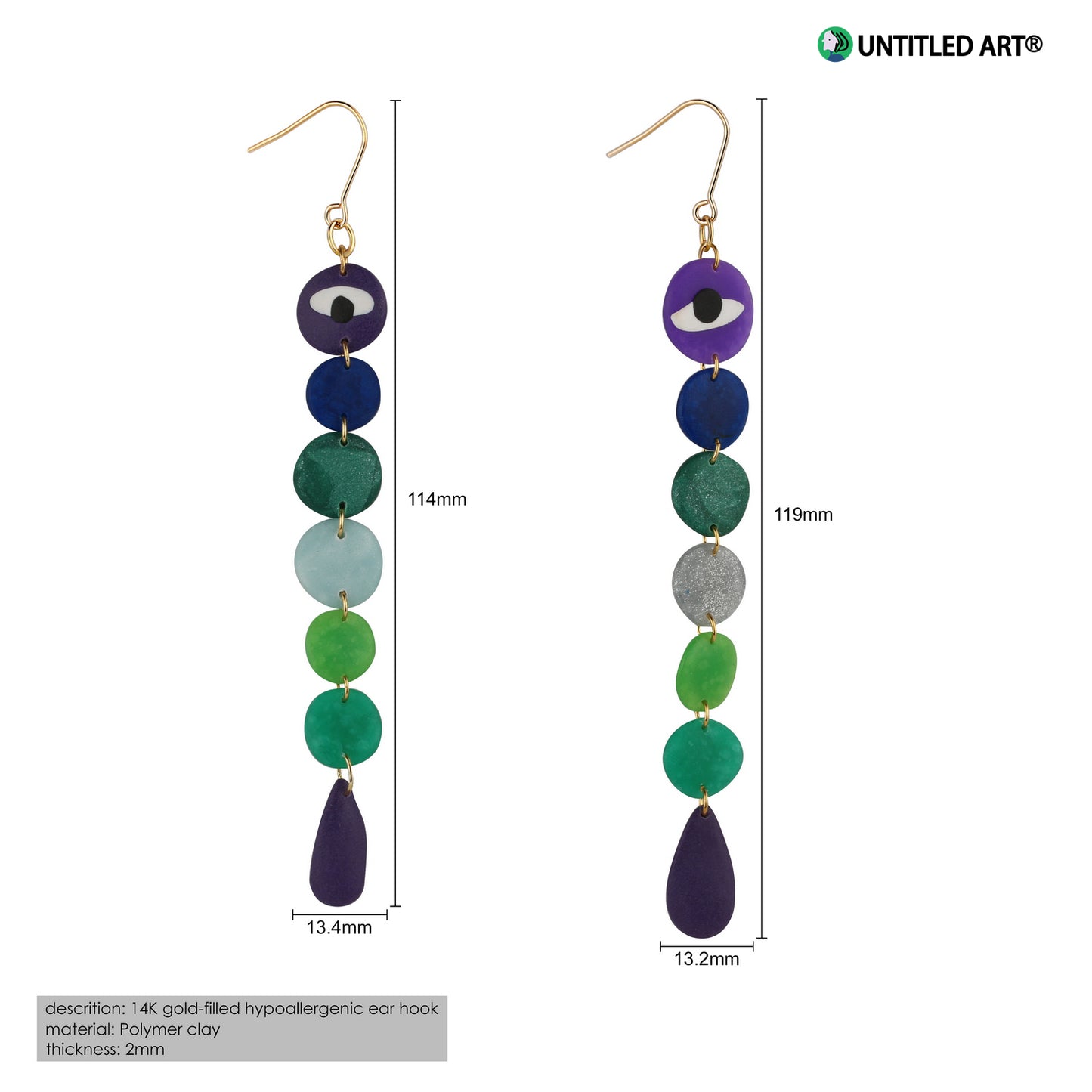 Peas eye earrings original design niche fashion 2021 new trendy art earrings, Chain earrings, Fish hooks earwires