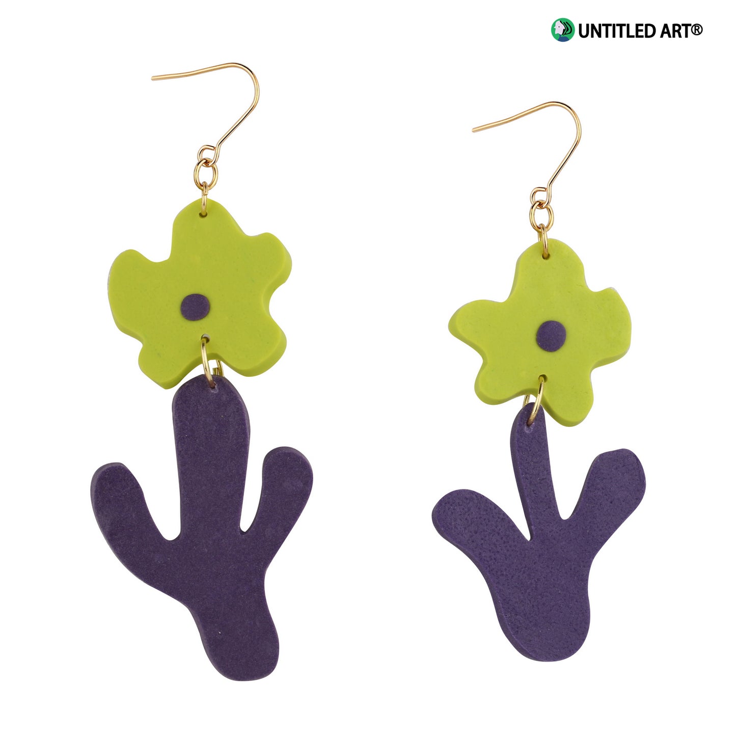 Abstract flower cactus handmade derivative earrings cool summer simple fashion exaggerated earrings ear clips