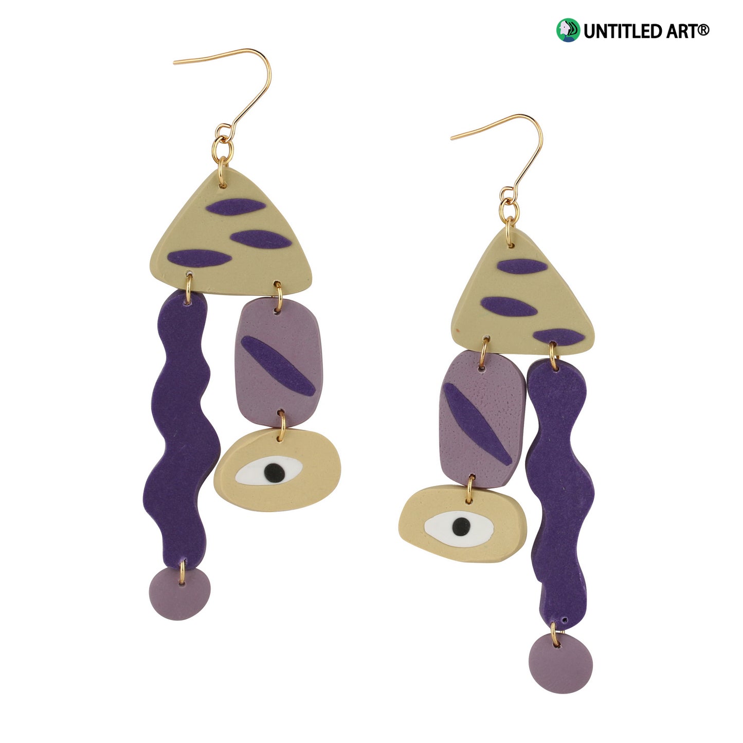 Geometric abstract face earrings original design ear clips niche fashion exaggerated earrings High-fashion