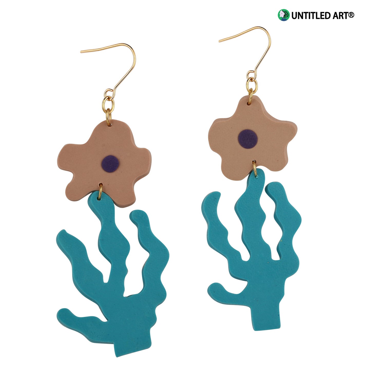 Abstract flower seaweed handmade derivative earrings cool summer simple fashion exaggerated earrings ear clips