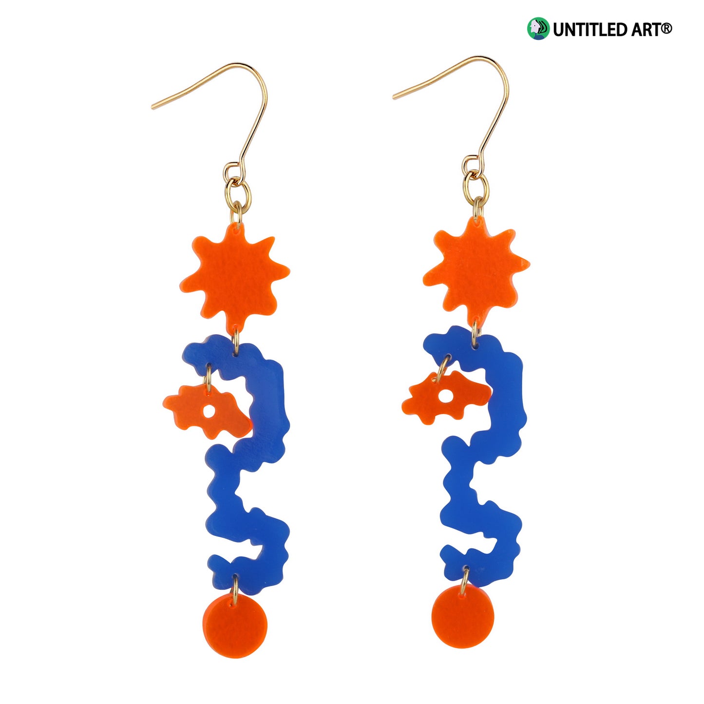 Geometric transparent acrylic abstract art derivative earrings, cool and exaggerated earrings, ear clips, geometric question marks