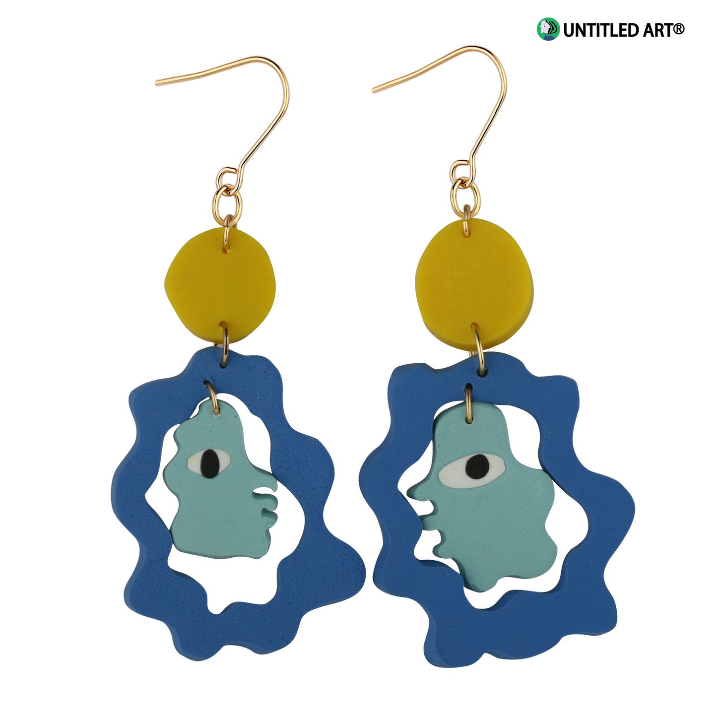 Abstract face series handmade art earrings cool simple exaggerated fashion earrings ear clips