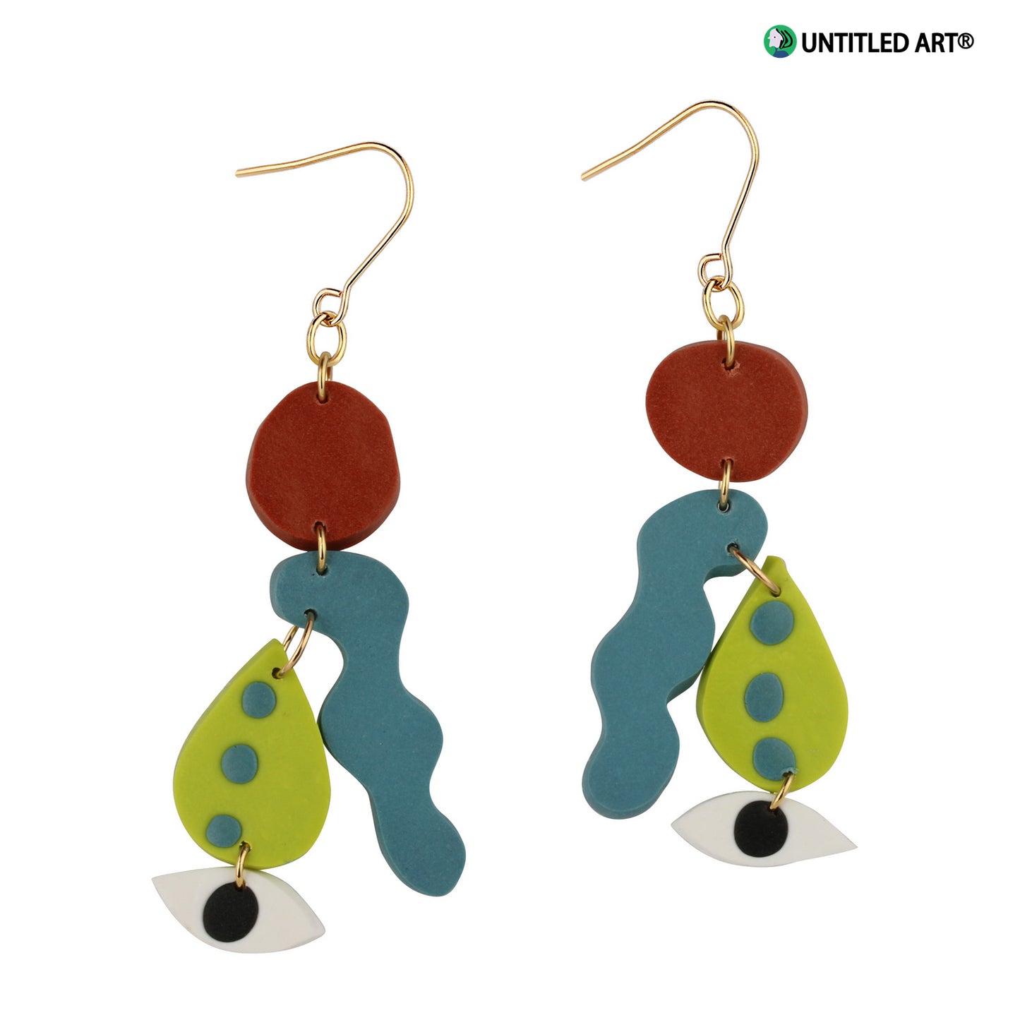 Geometric abstract face earrings original design niche fashion ear clips high-end trendy cool earrings