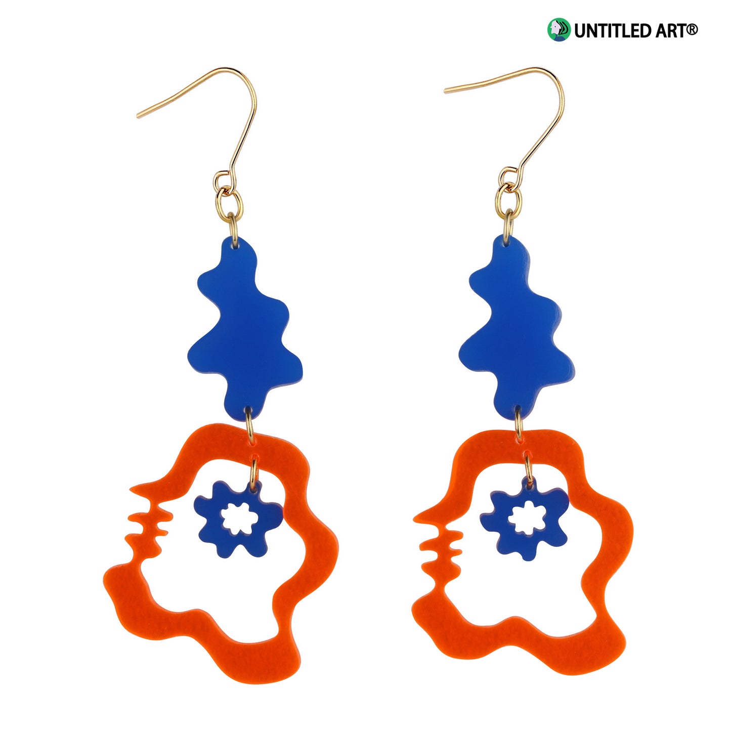 Geometric transparent acrylic abstract art derivative earrings, cool and exaggerated earrings, ear clips, geometric question marks