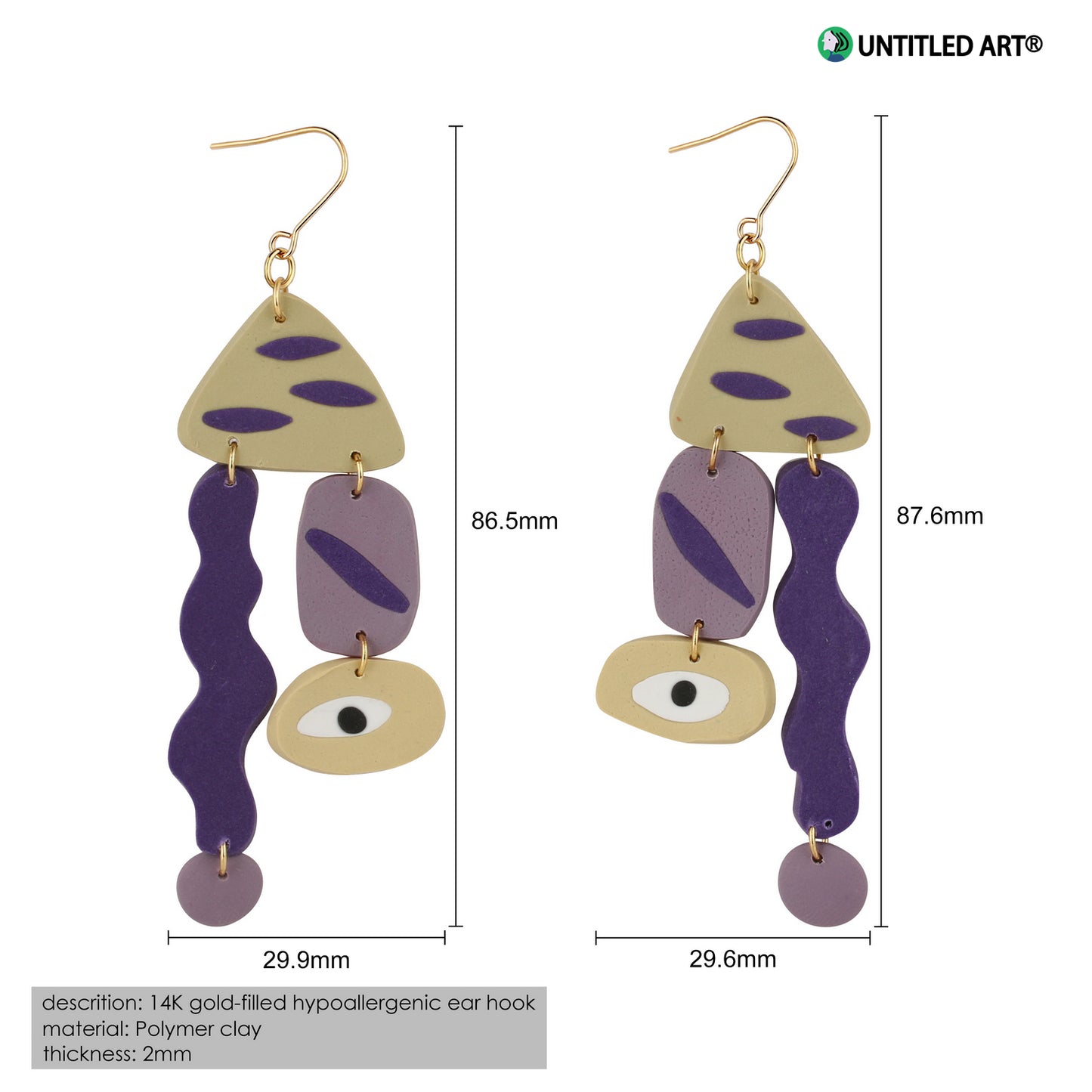 Geometric abstract face earrings original design ear clips niche fashion exaggerated earrings High-fashion