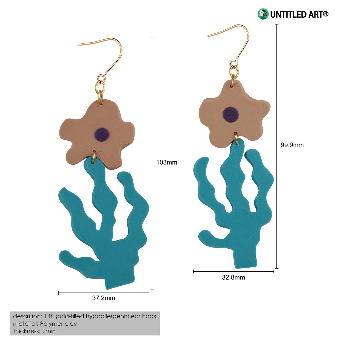 Abstract flower seaweed handmade derivative earrings cool summer simple fashion exaggerated earrings ear clips