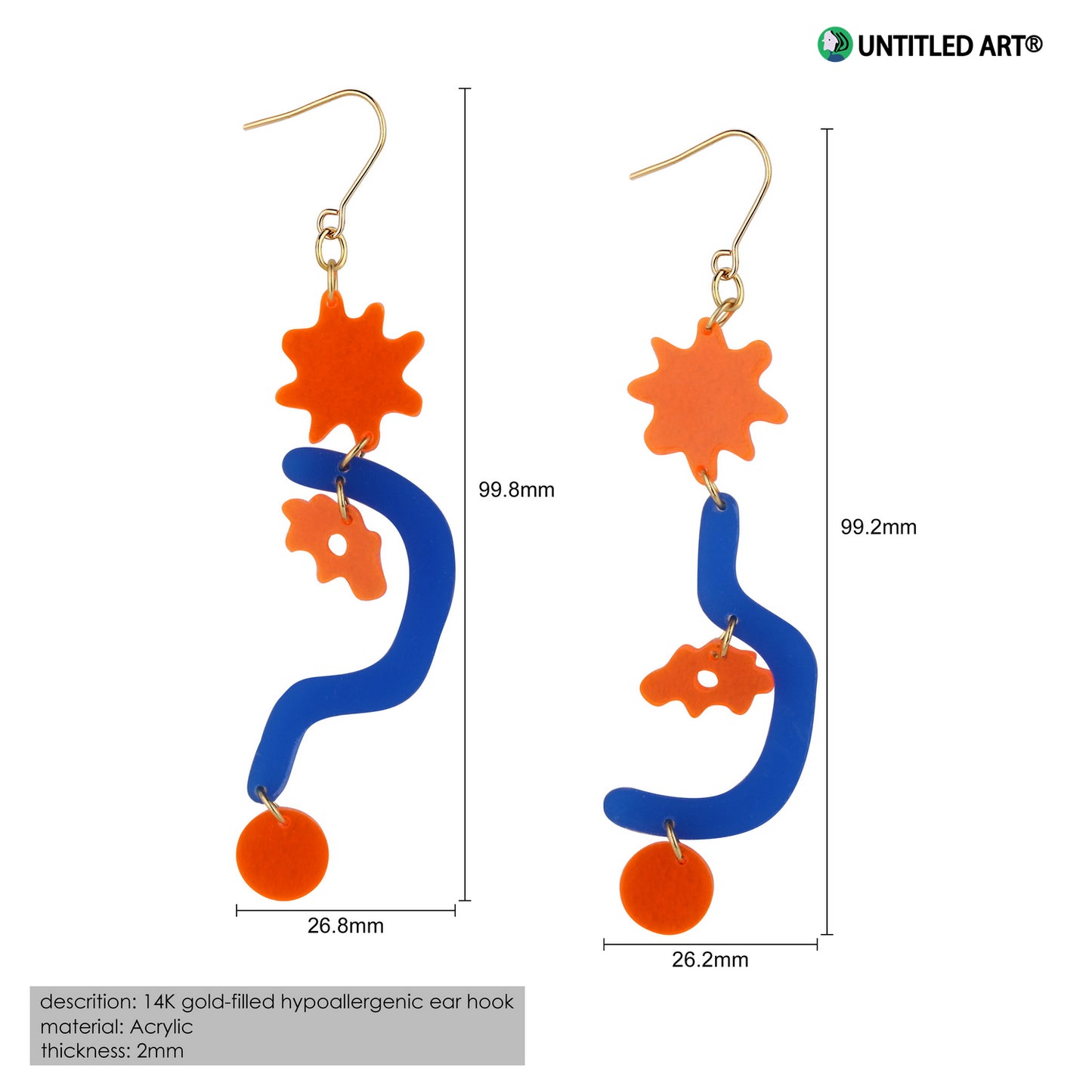 Geometric transparent acrylic abstract art derivative earrings, cool and exaggerated earrings, ear clips, geometric question marks