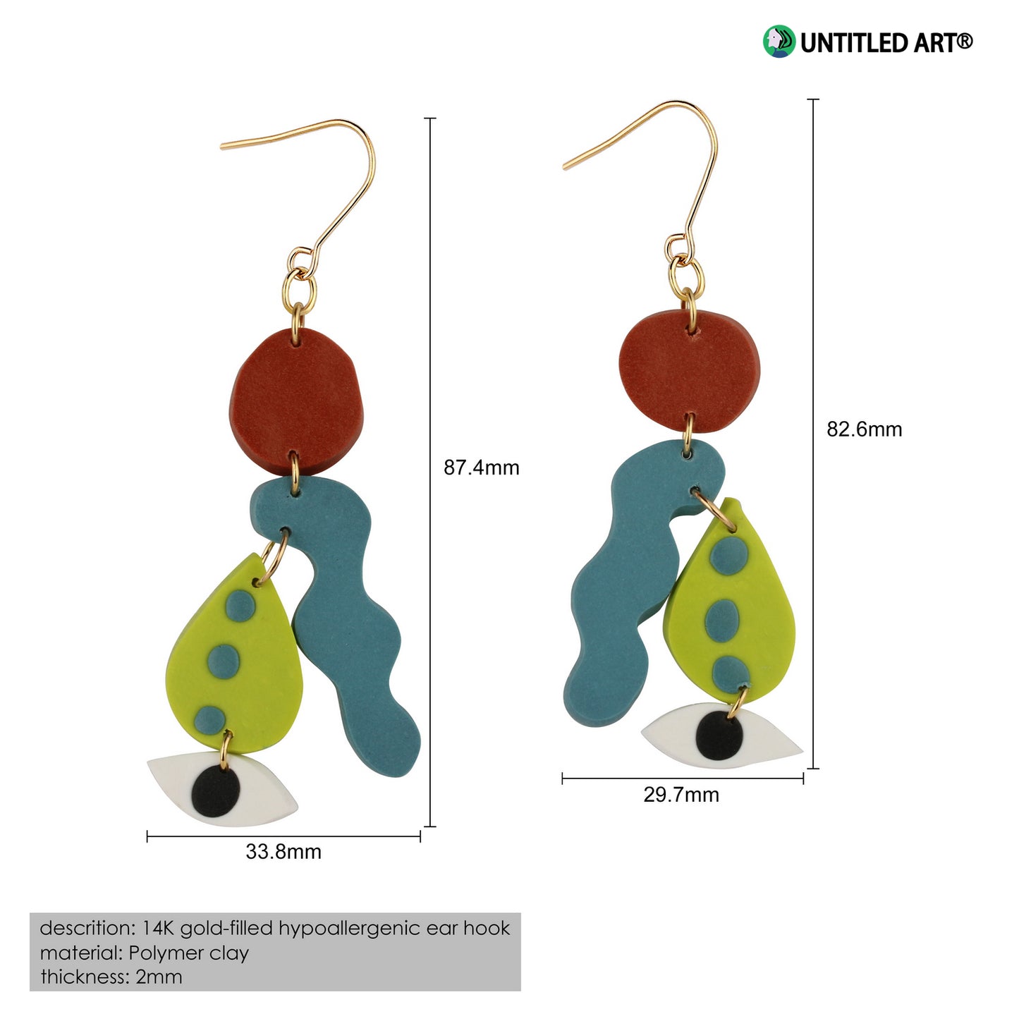 Geometric abstract face earrings original design niche fashion ear clips high-end trendy cool earrings