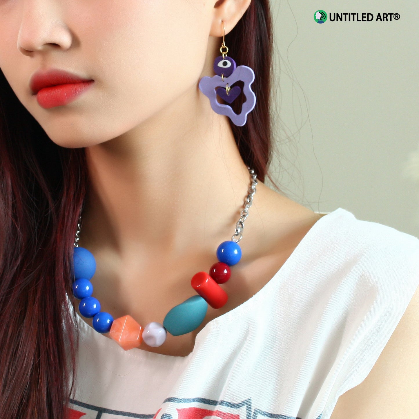 Heart-warming handmade abstract art earrings, cool, romantic and fashionable all-match earrings and earrings