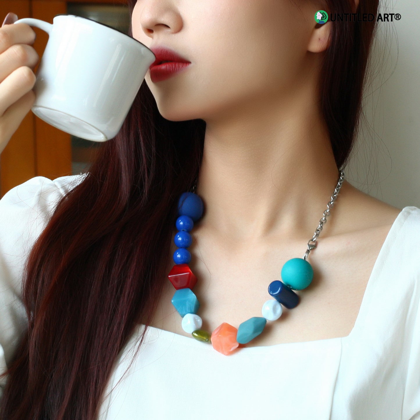 Candy Sweetheart Series Colorful Handmade Irregular Beaded Art Necklace