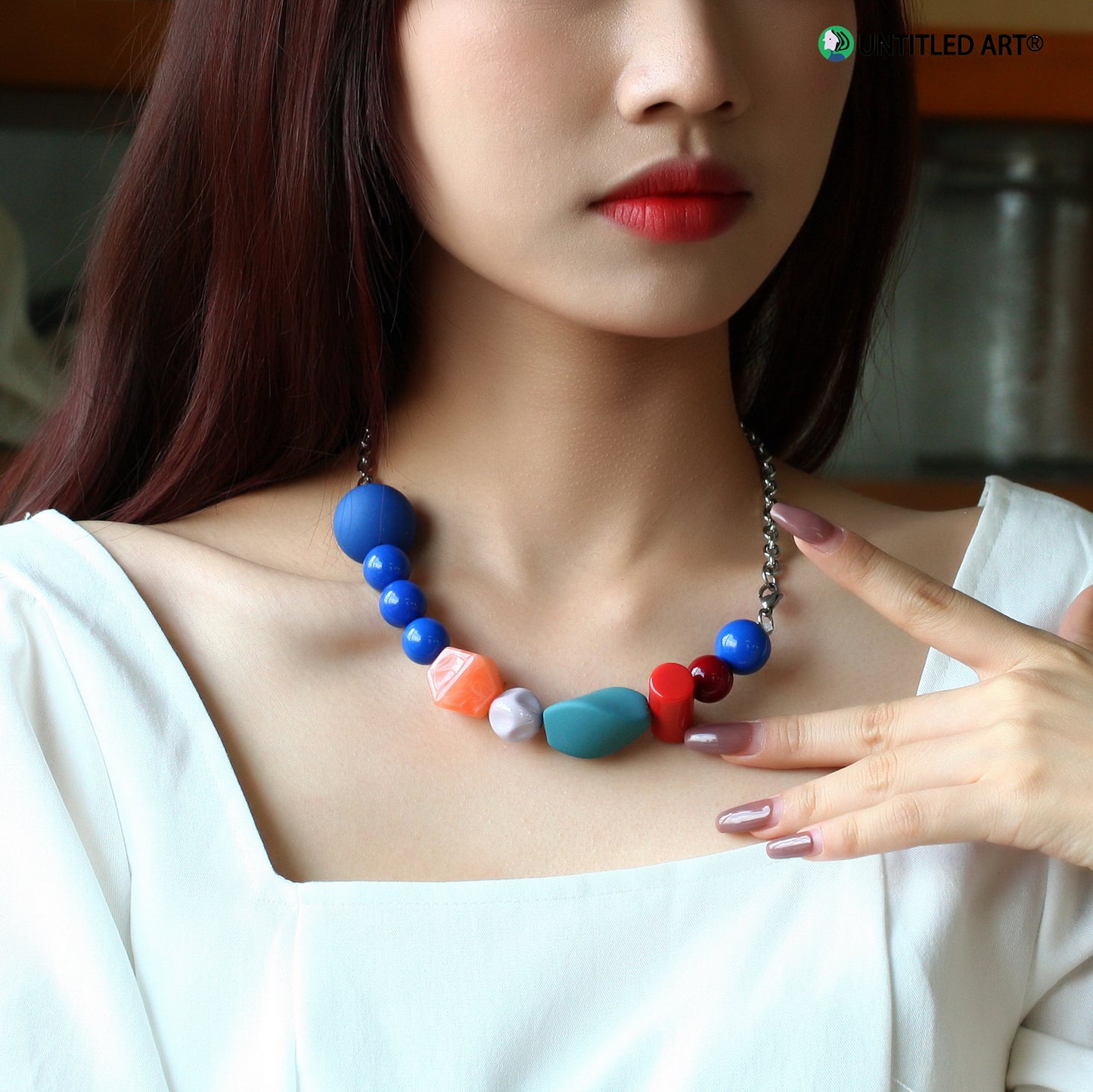 Candy Sweetheart Series Colorful Handmade Irregular Beaded Art Necklace