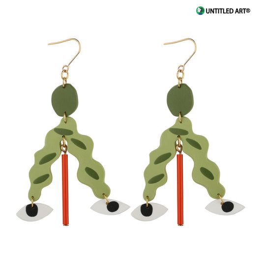 Geometric face earrings original design art ear clips niche fashion high-end trendy cool earrings