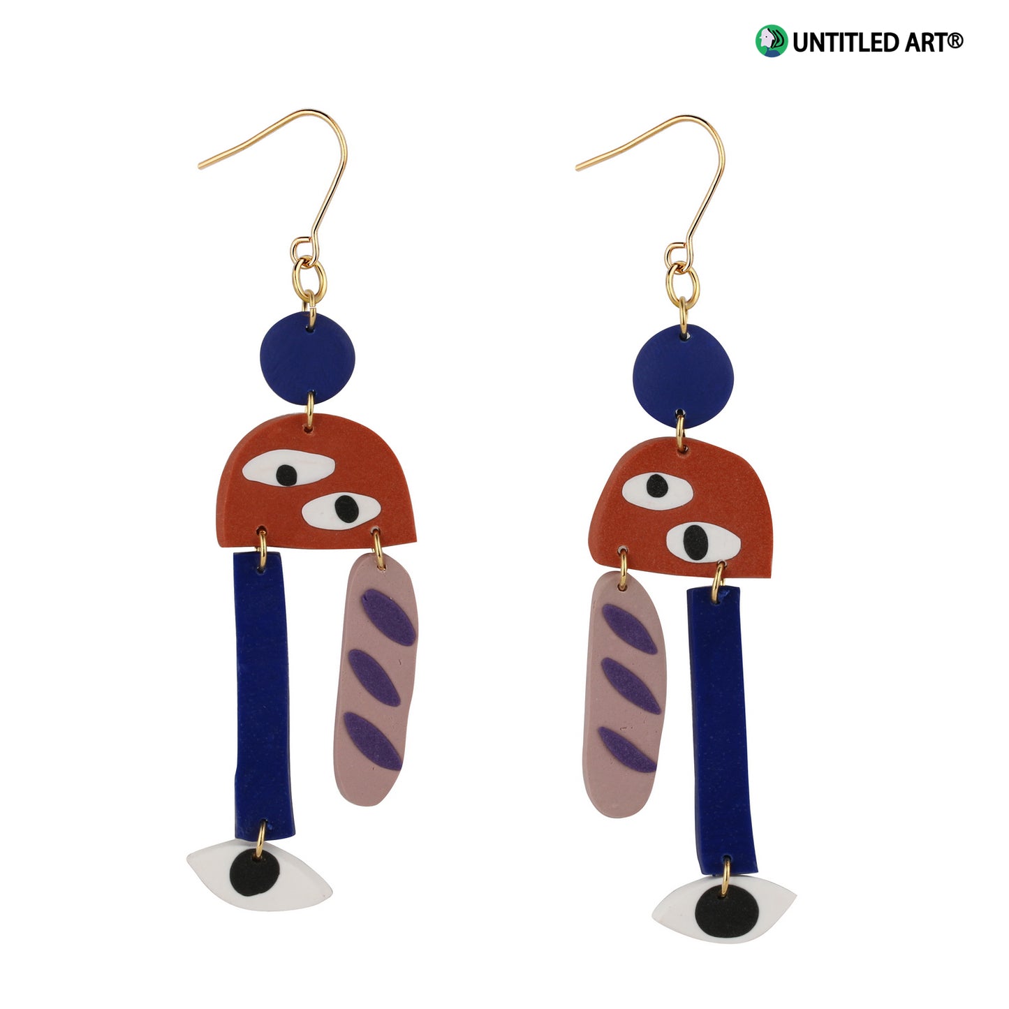 Geometric abstract eye earrings original design niche fashion ear clips high-end trendy cool earrings