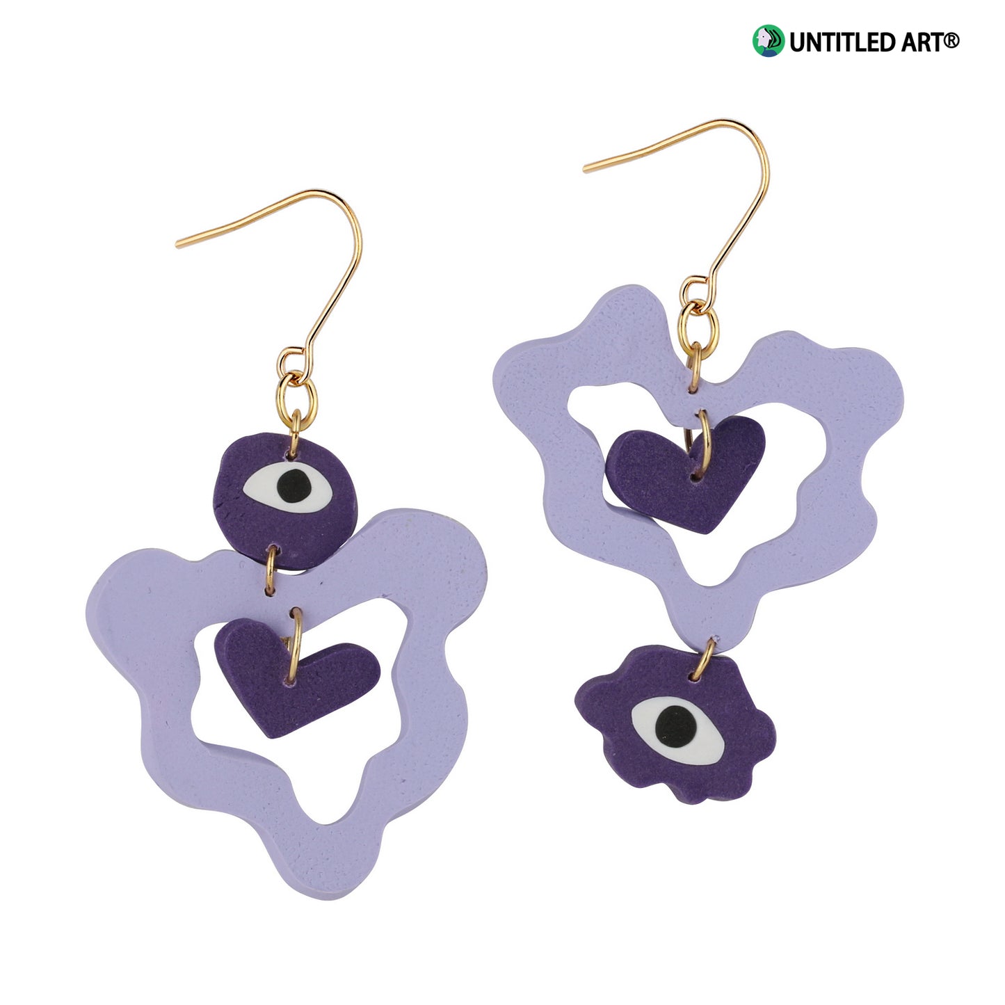 Heart-warming handmade abstract art earrings, cool, romantic and fashionable all-match earrings and earrings