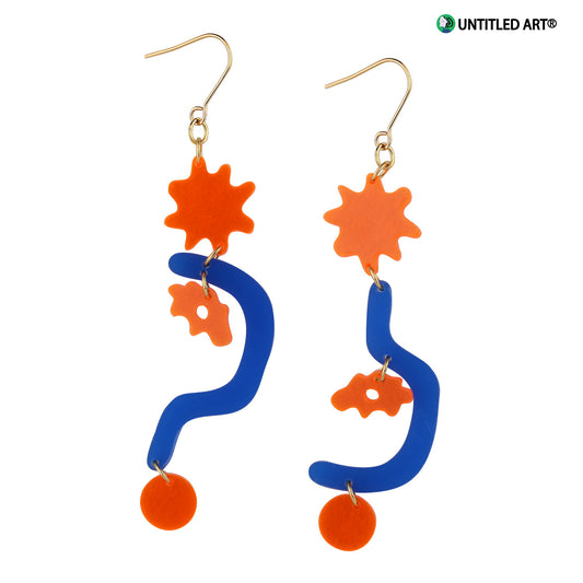 Geometric transparent acrylic abstract art derivative earrings, cool and exaggerated earrings, ear clips, geometric question marks