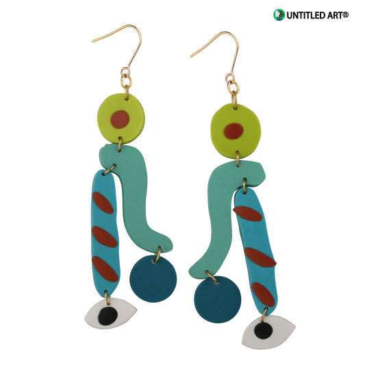 Geometric eye earrings Original design niche fashion ear clips 2021 trendy art earrings