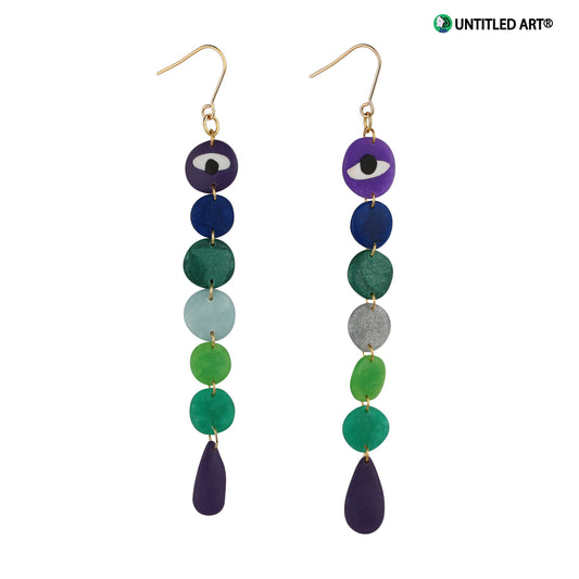Peas eye earrings original design niche fashion 2021 new trendy art earrings, Chain earrings, Fish hooks earwires